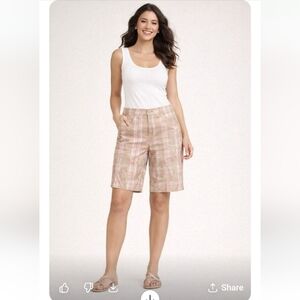 So Wear It Declare It Pink & Khaki Floral Plaid Bermuda Shorts | NWT | Size 13